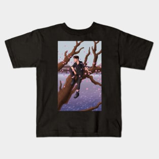 Man resting on a tree Kids T-Shirt